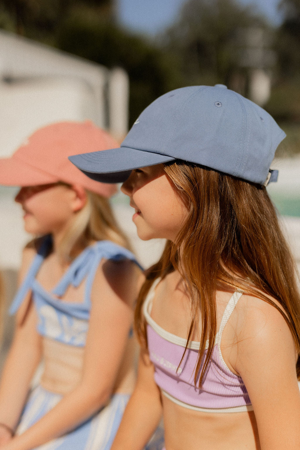 Pandanus & Palm Mermaid Cap in blue cotton twill