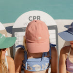 Pandanus & Palm Mermaid Cap in coral cotton twill