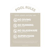 Designer Pool Rules Sign | Arch | Beige