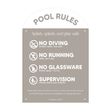 Designer Pool Rules Sign | Arch | Fawn