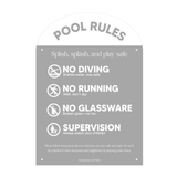 Designer Pool Rules Sign | Arch | Grey