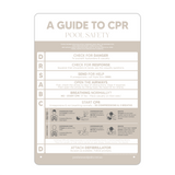 Designer Pool CPR Safety Sign | Beige