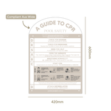 Designer Pool CPR Safety Sign | Arch | Beige