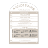 Designer Pool CPR Safety Sign | Arch | Beige