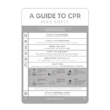 Designer Pool CPR Safety Sign | Grey