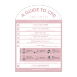 Pool CPR Safety Sign + Pool Rules Bundle | Arch | Pink