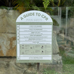 Pool CPR sign | Australian CPR pool sign | Arch | Green | On Glass 