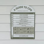 Pool CPR sign | Australian CPR pool sign | Arch | Green | On Weatherboard