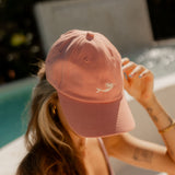 Pandanus & Palm Mermaid Cap in coral cotton twill