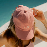 Pandanus & Palm Mermaid Cap in coral cotton twill