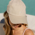 Pandanus & Palm Shell Cap in sand cotton twill