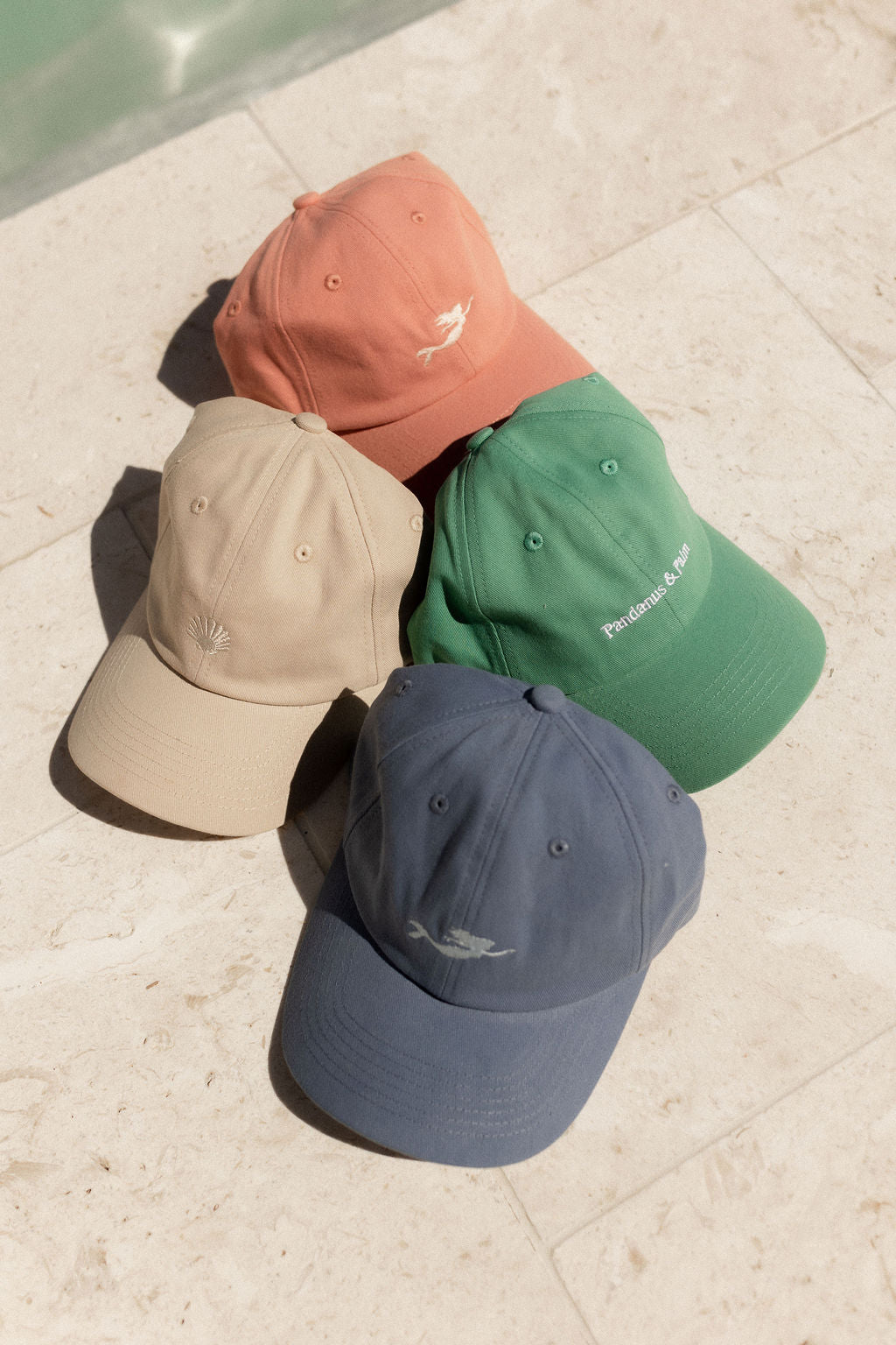 Pandanus & Palm Shell Cap in sand cotton twill