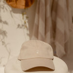 Pandanus & Palm Shell Cap in sand cotton twill