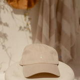 Pandanus & Palm Shell Cap in sand cotton twill