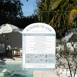 Designer Pool CPR Safety Sign | Arch | Blue