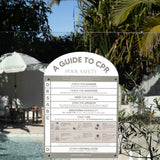 Designer Pool CPR Safety Sign | Arch | Fawn
