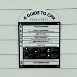 Black Designer Pool CPR Safety Sign | Weatherboard