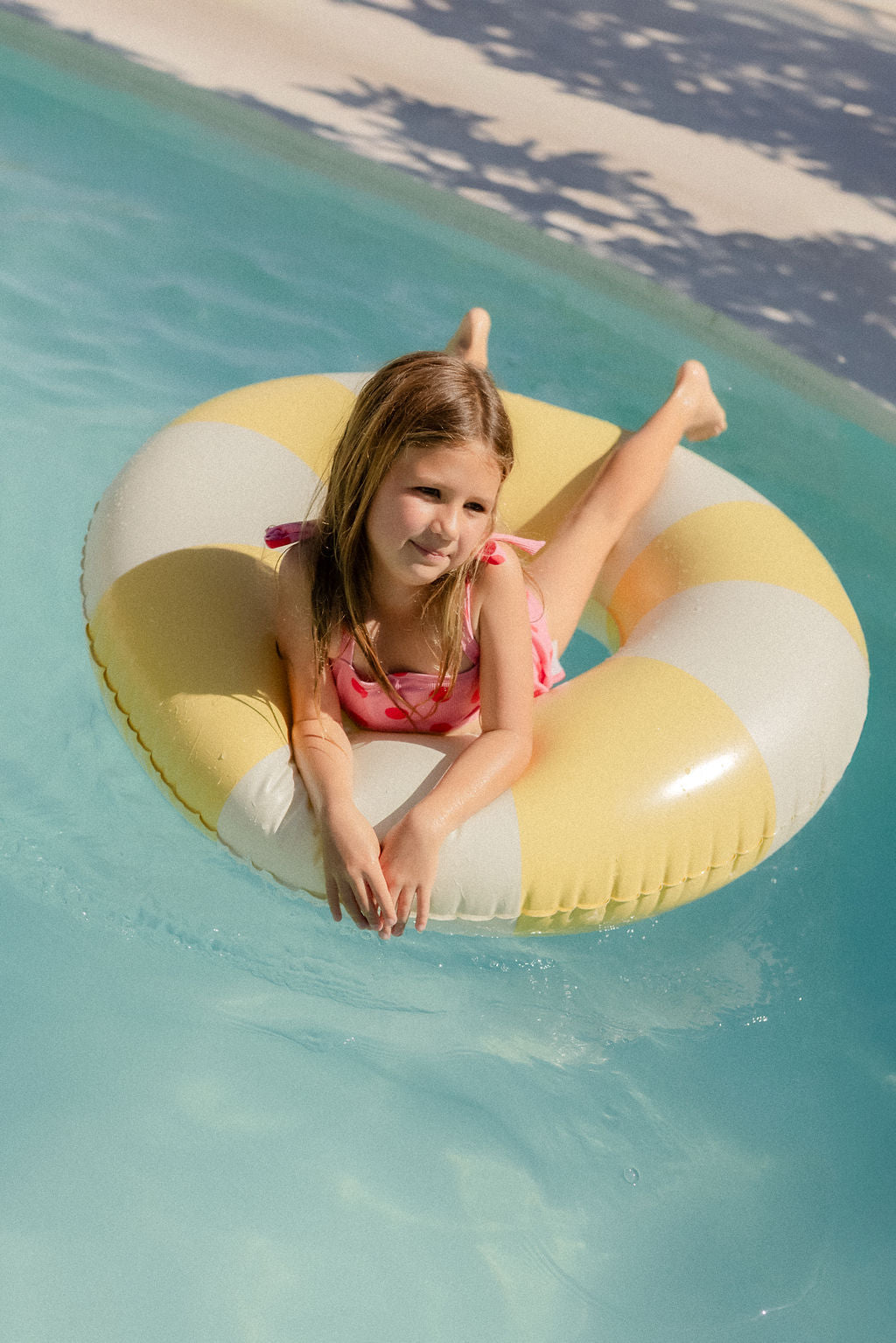 Harper pool swim ring in yellow by Pandanus & Palm