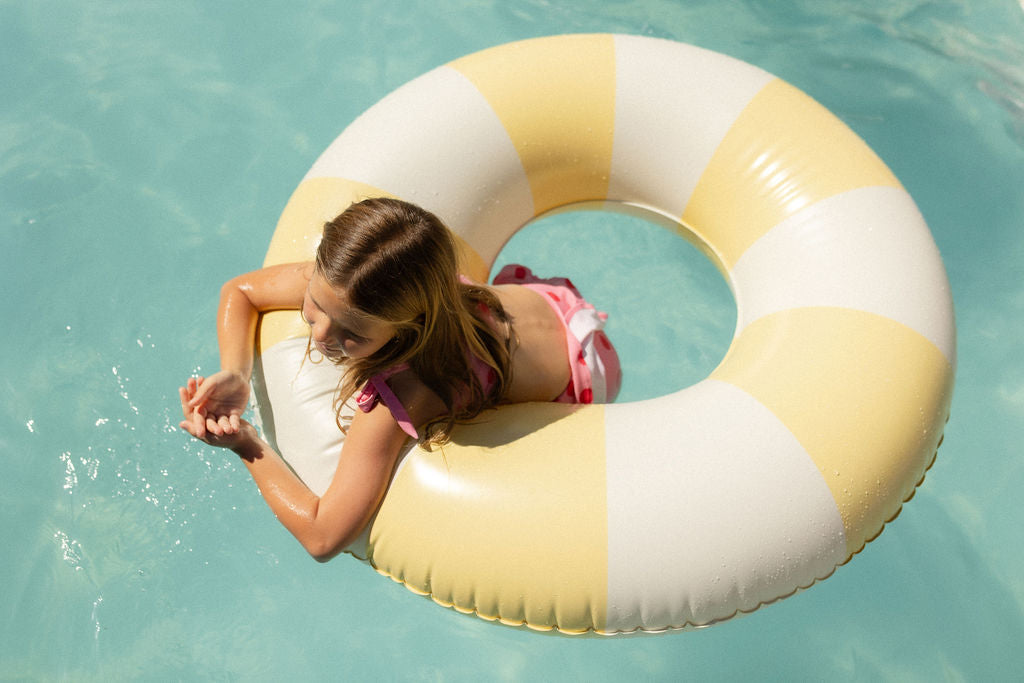 Harper pool swim ring in yellow by Pandanus & Palm