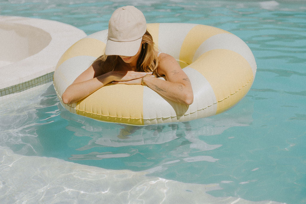 Harper pool swim ring in yellow by Pandanus & Palm