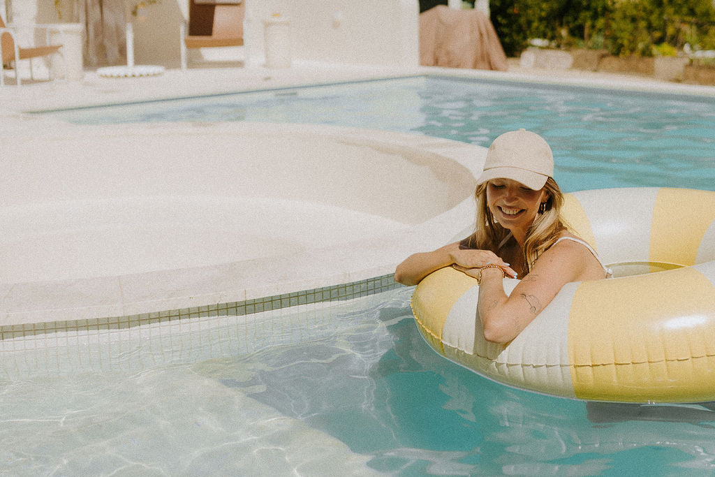 Harper pool swim ring in yellow by Pandanus & Palm