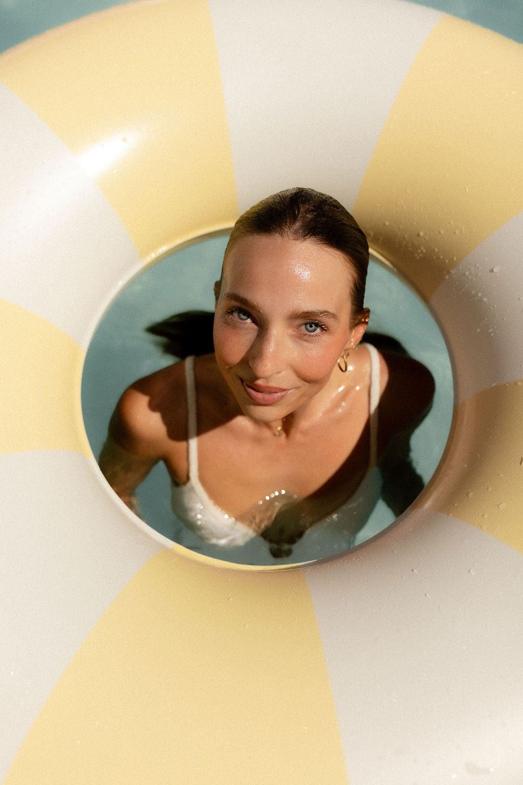 Harper pool swim ring in yellow by Pandanus & Palm