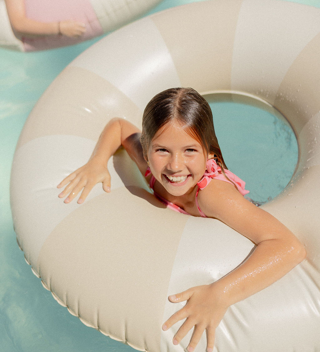 Harper pool swim ring in beige by Pandanus & Palm