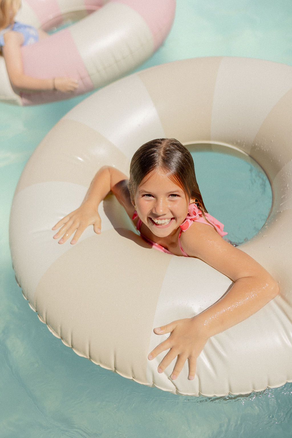 Harper pool swim ring in beige by Pandanus & Palm
