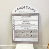 Seconds - Designer Pool CPR Safety Sign | Arch | Grey