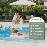 Designer Pool Rules Sign | Arch | Green