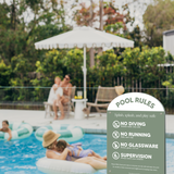 Pool CPR Safety Sign + Pool Rules Bundle | Arch | Green