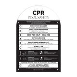 Designer Pool CPR Safety Sign | Arch | Black