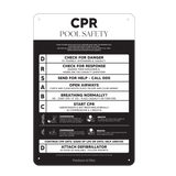 Designer Pool CPR Safety Sign |  Black