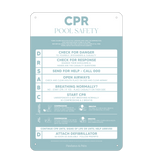 Designer Pool CPR Safety Sign | Blue