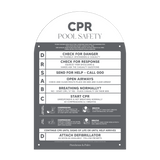 Designer Pool CPR Safety Sign | Arch | Charcoal
