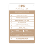 Designer Pool CPR Safety Sign | Clay