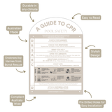 Designer Pool CPR Safety Sign | Arch | Beige