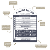 Designer Pool CPR Safety Sign | Arch | Navy