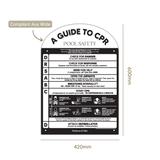 Designer Pool CPR Safety Sign | Arch | Black