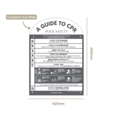 Designer Pool CPR Safety Sign | Arch | Charcoal