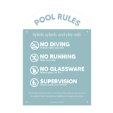 Designer Pool Rules Sign | Arch | Blue