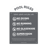 Designer Pool Rules Sign | Arch | Charcoal