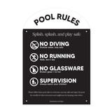 Designer Pool Rules Sign | Arch | Black