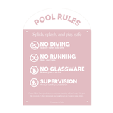Pool CPR Safety Sign + Pool Rules Bundle | Arch | Pink