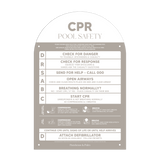 Designer Pool CPR Safety Sign | Arch | Fawn