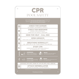 Designer Pool CPR Safety Sign | Fawn