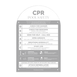 Designer Pool CPR Safety Sign | Arch | Grey