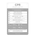 Designer Pool CPR Safety Sign | Grey