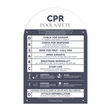 Designer Pool CPR Safety Sign | Arch | Navy