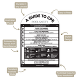 Designer Pool CPR Safety Sign | Arch | Black